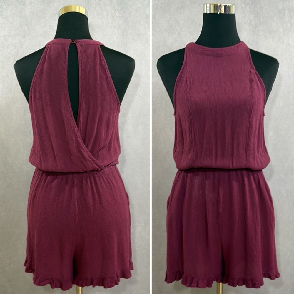 Mossimo Plum Open Back Romper